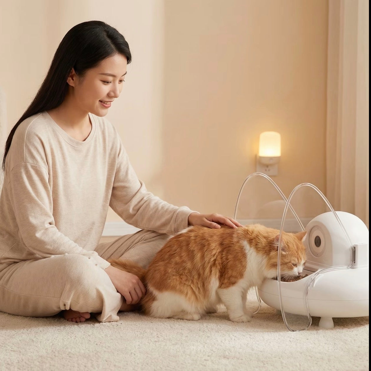 AI Face Recognition Smart Pet Feeder – Multi-Cat Automatic Dispenser, 6-Meal Compartments, Camera & App Control