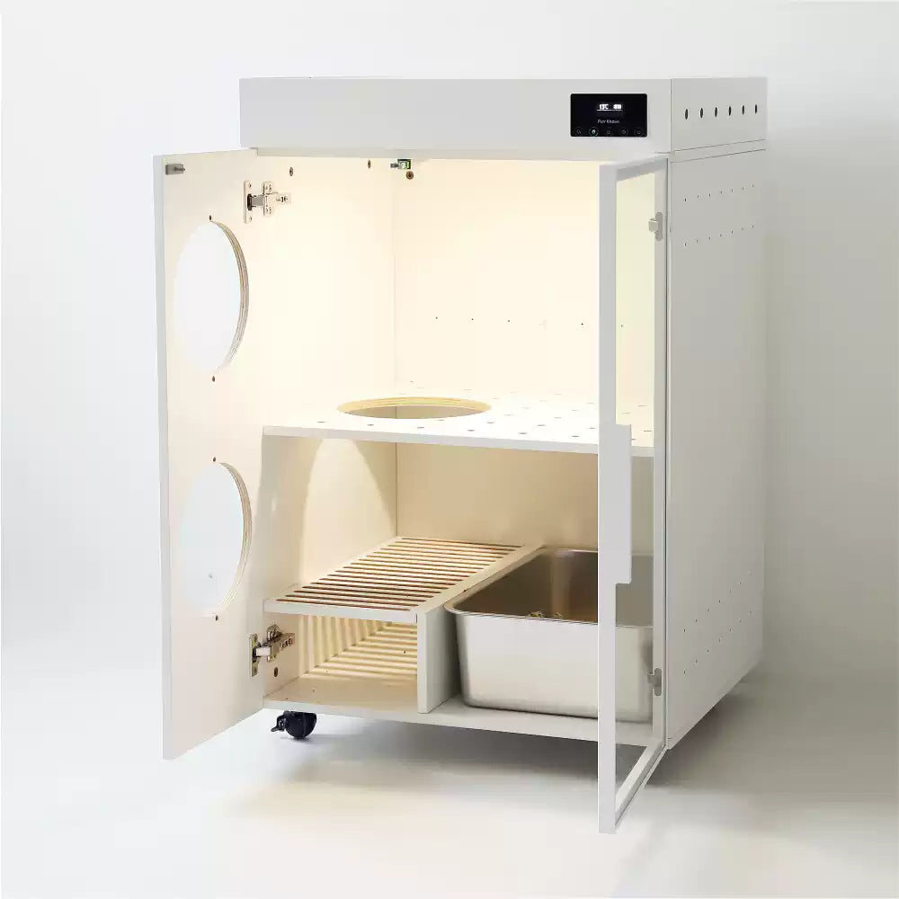 Smart Pet Drying Cabinet – Automatic Cat Grooming Cabin, 43L Capacity, Touch Control Panel, Tool-Free Setup