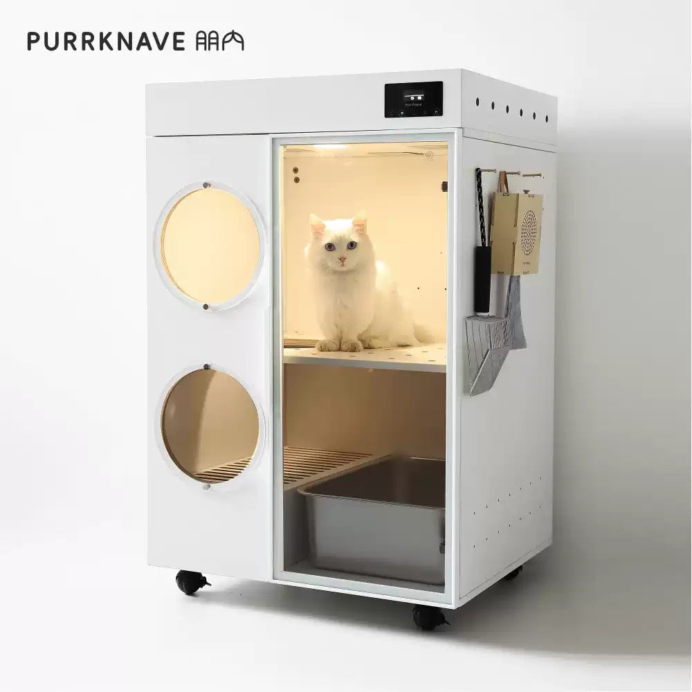 Smart Pet Drying Cabinet – Automatic Cat Grooming Cabin, 43L Capacity, Touch Control Panel, Tool-Free Setup