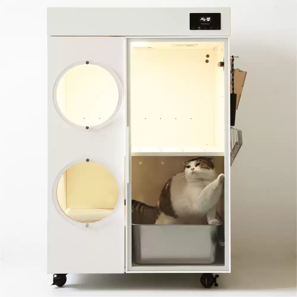 Smart Pet Drying Cabinet – Automatic Cat Grooming Cabin, 43L Capacity, Touch Control Panel, Tool-Free Setup