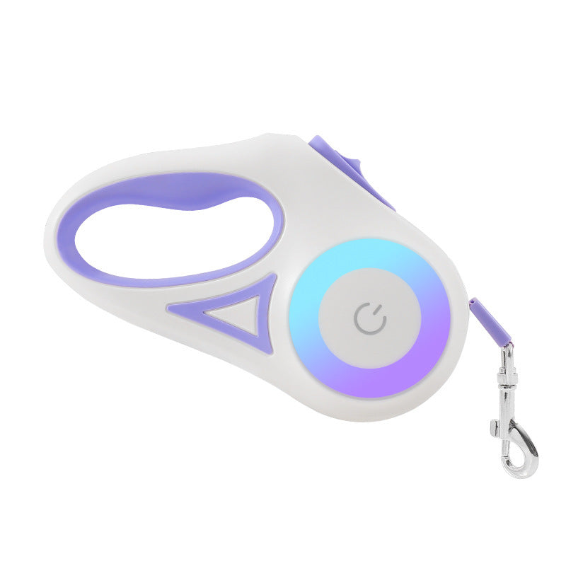Retractable Dog Leash with LED Spotlight – Touch-Activated 100LM Light, 3M & 5M Options